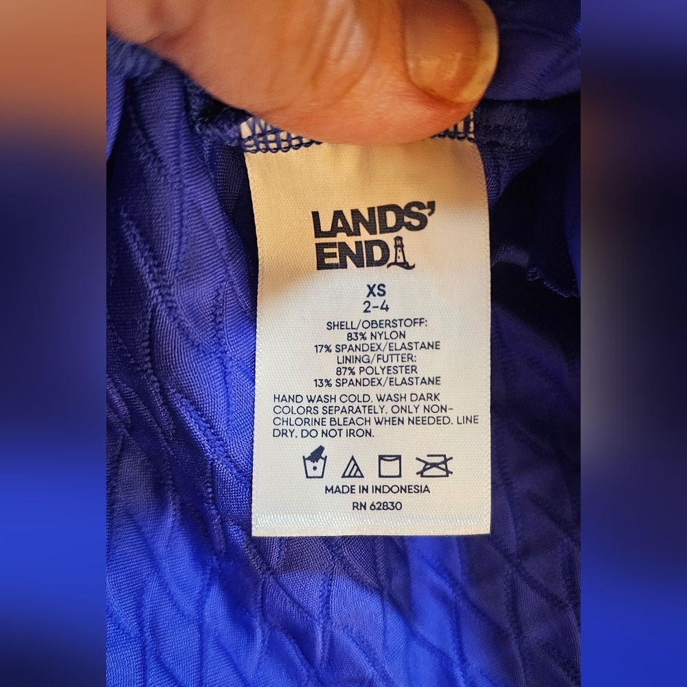 Lands' End Tankini Top Square Neck Textured Women's Swim NWT XS - Picture 3 of 6